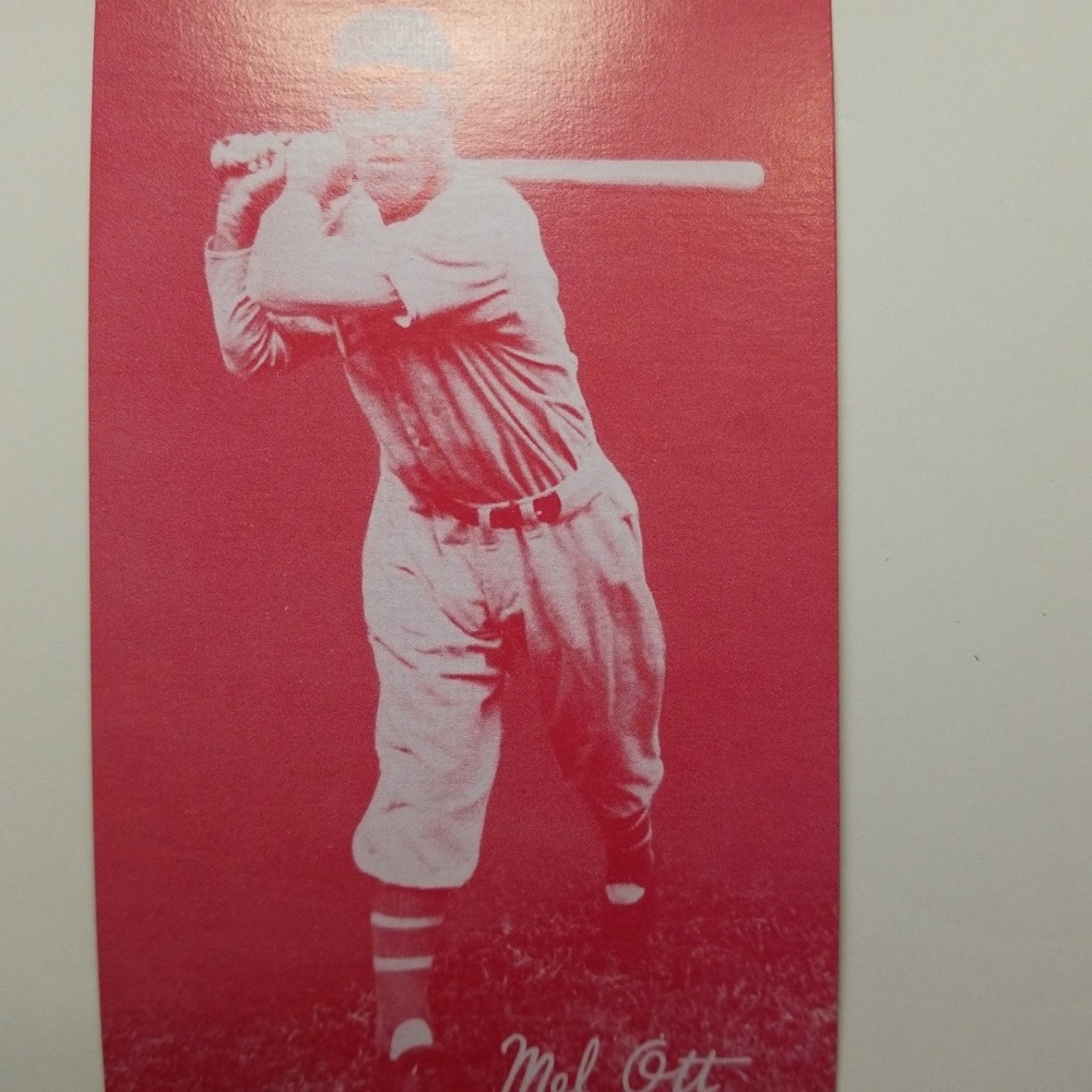 1980 AN EXHIBIT HALL OF FAME REPRINT MEL OTT RED !